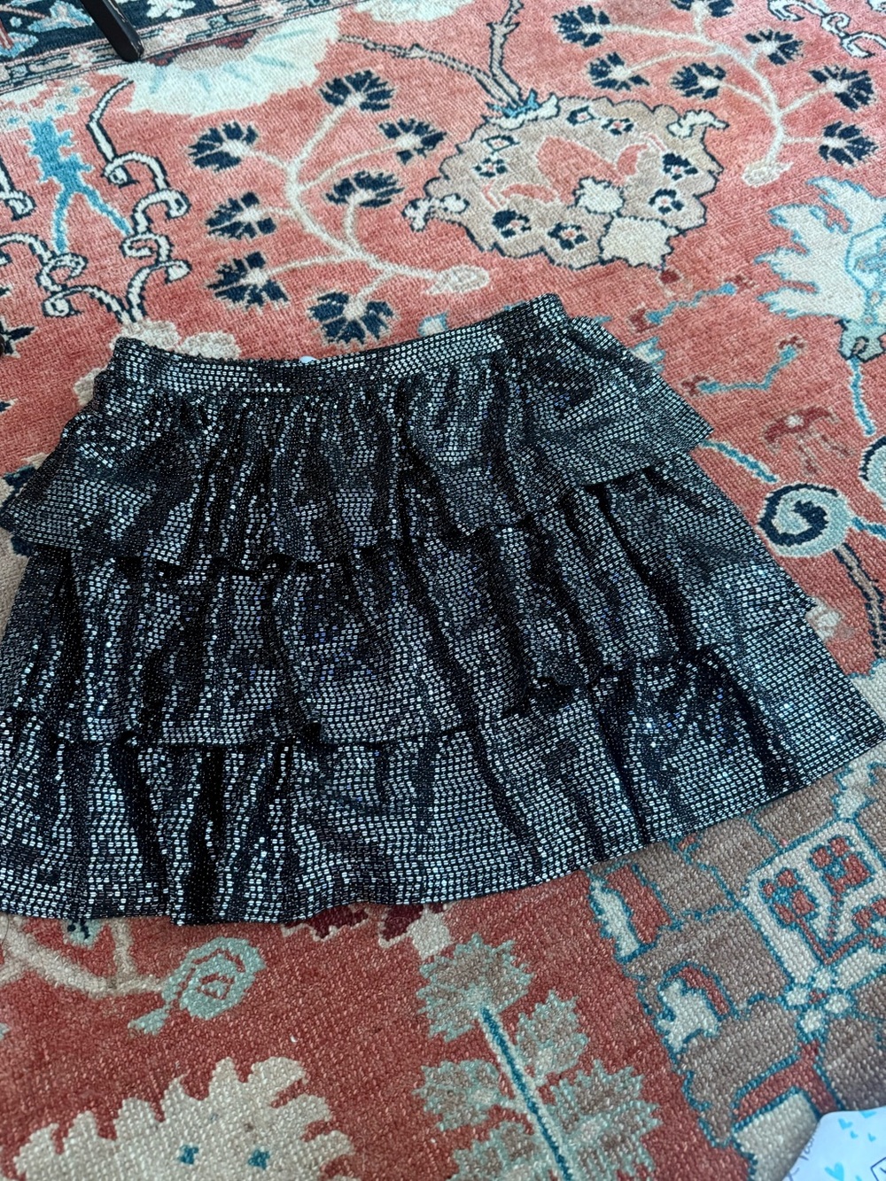 MIA Black Mini Skirt with I sequin Dot Print